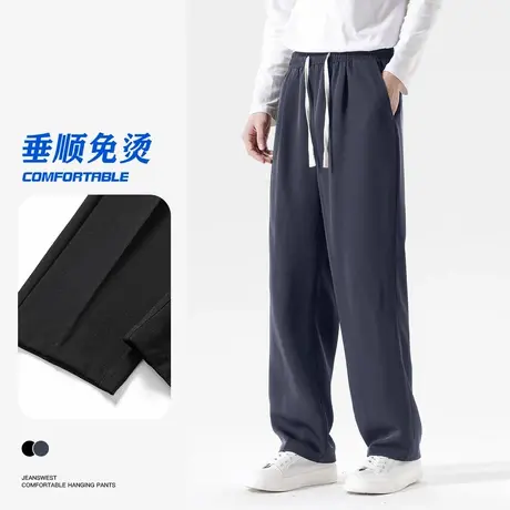 NWJ裤子男商务休闲裤秋季单款小脚裤舒适运动直筒裤男士透气长裤商品大图