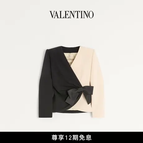 [新品抢先看]华伦天奴VALENTINO女士撞色蝴蝶结羊毛外套商品大图