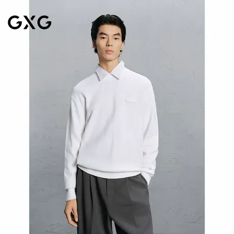 GXG男装 基础打底衫雪尼尔毛衣男通勤 24年冬G24X204036商品大图