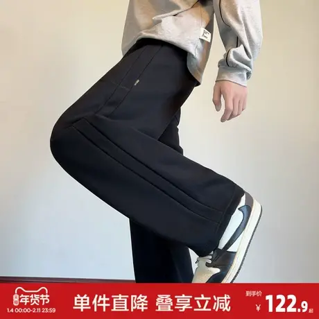 唐狮2026冬季男针织长裤明线加绒长裤男休闲长裤运动长裤百搭时尚图片