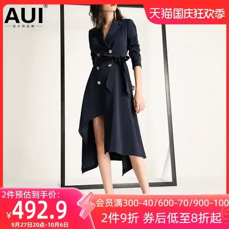 欧洲站风衣女中长款2023春秋新款欧美时尚气质欧货流行不规则外套图片