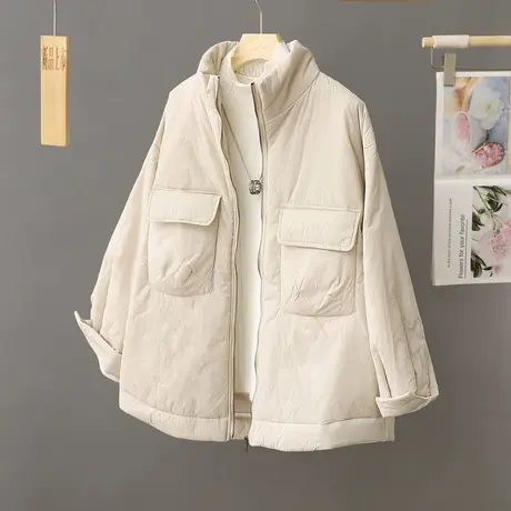 2023年新款爆款秋冬季加厚保暖棉衣棉服外套女士纯色夹棉女装棉袄图片