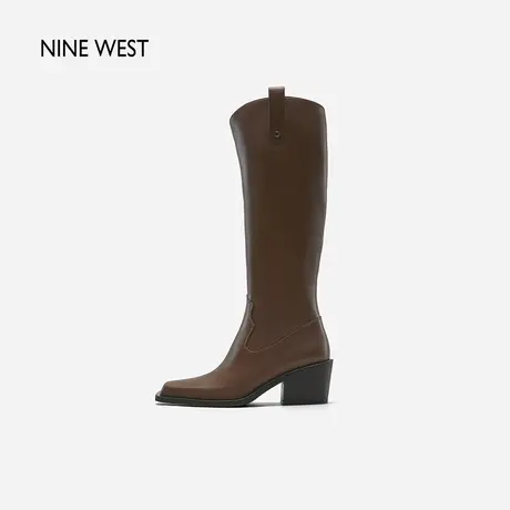 Nine West/玖熙方头摩登长筒靴2023年冬季新品未来主义机能时装靴图片