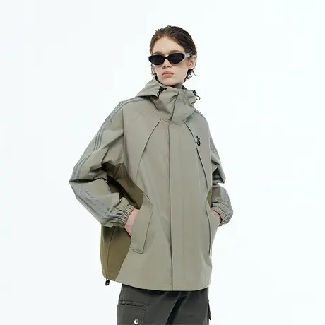 潮牌连帽女春秋2023新款户外爬山夹克外套复古宽松情侣上衣商品大图