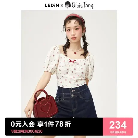 【Gioia Tang唐歌遥联名】乐町精致蝴蝶结绑带上衣23年C2CDD2201图片