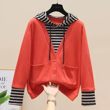 条纹卫衣女2023新款春秋显瘦女装休闲韩版时尚百搭网红同款上衣商品大图