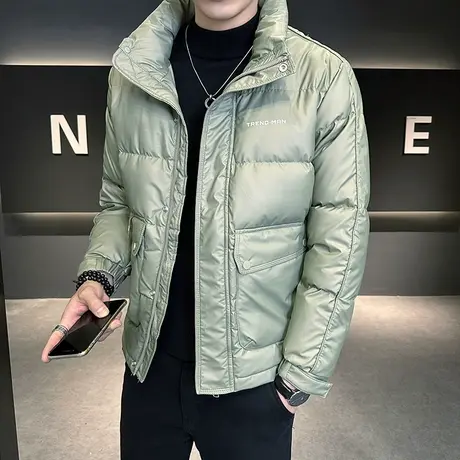 轻薄立领轻熟羽绒服短款冬季潮牌2023年新款休闲痞帅加厚冬装外套图片