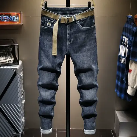 牛仔裤男直筒宽松修身男士秋季新款休闲长裤子小脚韩版潮流百搭款商品大图