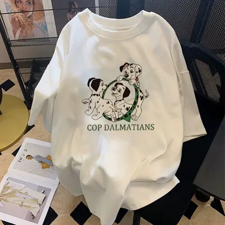 美式街头风t恤女hiphop别致设计感甜辣短袖ins大码宽松复古上衣夏商品大图