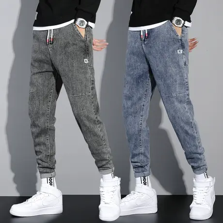 秋冬季休闲男裤子2024年新款牛仔长裤男士直筒宽松春秋款潮牌痞帅商品大图