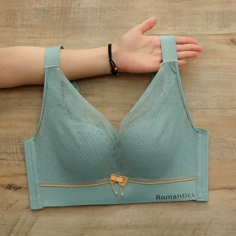 大码胸罩无钢圈薄款乳胶内衣女士大胸显小文胸收副乳防下垂大罩杯商品大图