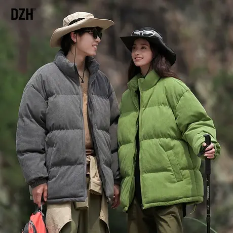 情侣灯芯绒外套男冬季棉服潮高级感2023年新款美式棉衣加厚面包服商品大图