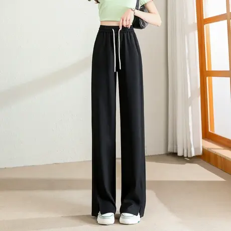 时尚气质休闲西装长裤2023年夏季新款女士简约宽松显瘦通勤阔腿裤商品大图