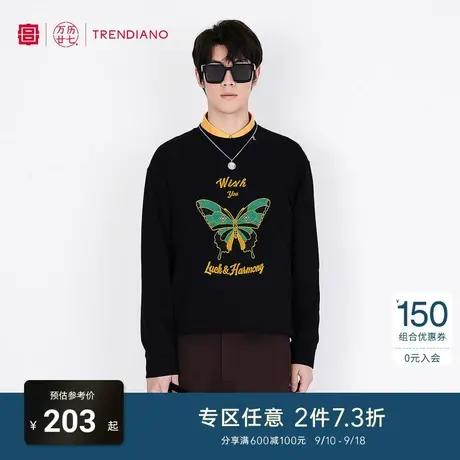 TRENDIANO「宫」联名系列潮牌多色经典款圆头卫衣新款潮流上衣商品大图