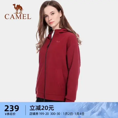 骆驼户外抓绒外套女 2021春季抗静电保暖防风御寒出游休闲外套女商品大图