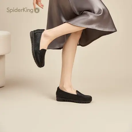 蜘蛛王女鞋官方旗舰店正品2025新款夏季时尚休闲镂空浅口女士单鞋图片