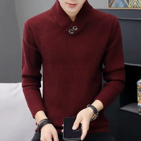 V领毛衣男士2022秋季新款时尚休闲韩版修身青年针织衫线衫潮流ins商品大图