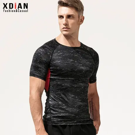 健身短袖男士运动跑步t恤夏季速干圆领紧身训练上衣服透气体恤潮商品大图