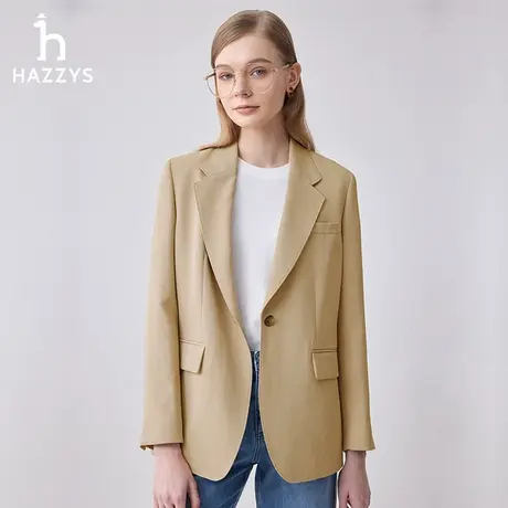 【商场同款】Hazzys哈吉斯宽松单西女士新款休闲西装外套通勤西服图片