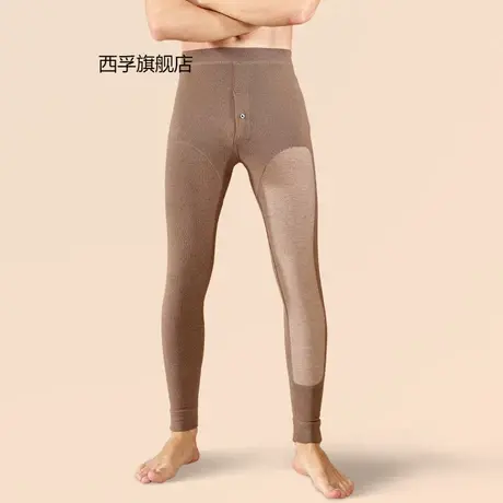 德绒高腰羊毛裤男款内穿加厚长护膝秋裤男士保暖裤秋冬打底裤线裤商品大图