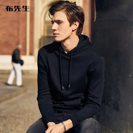 MrBu布先生长袖T恤加厚保暖卫衣男 时尚休闲连帽衫上衣t恤 BT3673商品大图