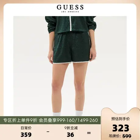 GUESS23新女士LOGO提花凉感吸湿排汗轻薄运动短裤-Q3PD55W55R0图片