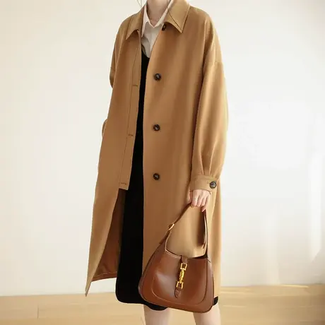 小个子中长款风衣外套女气质高级感2023秋季新款韩系宽松chic外套商品大图