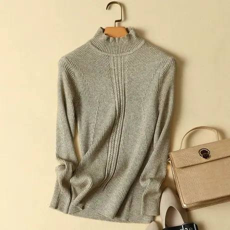 半高领毛衣打底衫女长袖短款加厚秋冬新款套头百搭修身紧身针织衫商品大图
