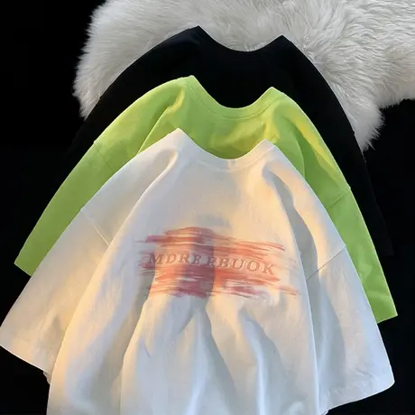 夏装白色短袖t恤女2023年新款宽松显瘦潮牌洋气上衣半袖体恤ins潮商品大图