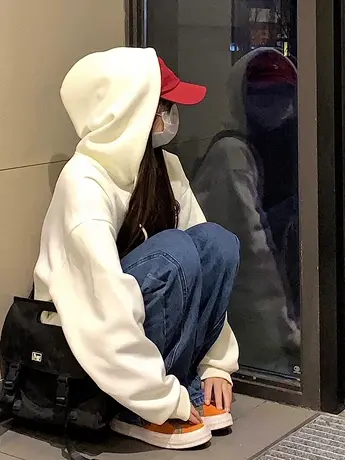 连帽开衫卫衣女春秋薄款设计感小众港味美式复古宽松oversize外套商品大图