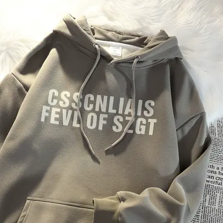 hiphop设计感连帽卫衣女秋冬加绒加厚ins潮美式复古宽松大码外套图片