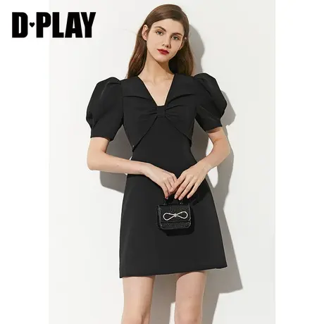 DPLAY德帕拉2022夏新款气质黑甜美轻奢气质OL风小个子宝藏连衣裙图片
