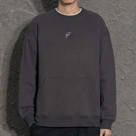 刺绣卫衣男无帽袋鼠兜日系男生上衣帅气休闲ins港风男生春装外套商品大图