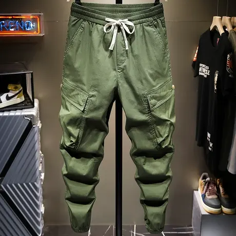 夏季薄款潮牌裤子男工装裤男宽松束脚百搭男士休闲长裤子男阔腿裤商品大图