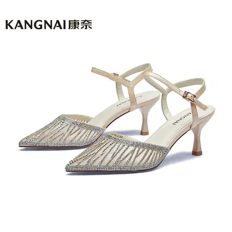 康奈商场同款女鞋镂空尖头套脚浅口单鞋女时尚休闲都市通勤女鞋商品大图