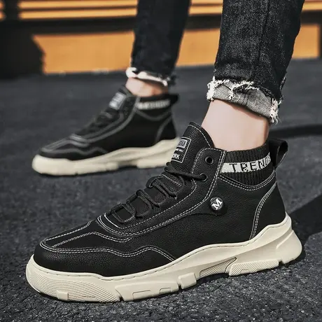 雨鞋男士时尚钓鱼水鞋男款厨房防滑鞋工地劳保中筒雨靴防水鞋男鞋商品大图