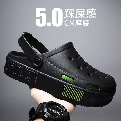 夏季雨鞋加厚踩屎感胶鞋厨师鞋增高两穿钓鱼涉水雨凉鞋男劳保水鞋商品大图