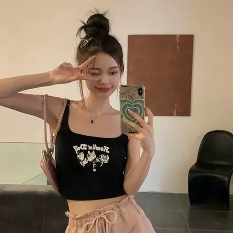 法式白色针织小吊带背心女夏内搭外穿设计感小众盐系打底上衣早春图片