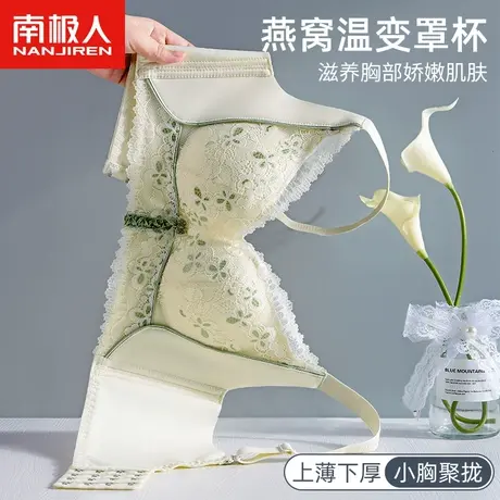南极人内衣女士无钢圈调整型小胸聚拢收副乳防下垂春夏薄款文胸罩图片