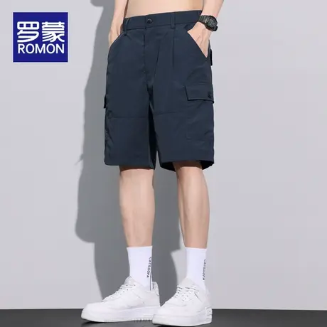 罗蒙冰丝短裤男2023夏季新款运动大码宽松中裤休闲5五分裤子男士图片
