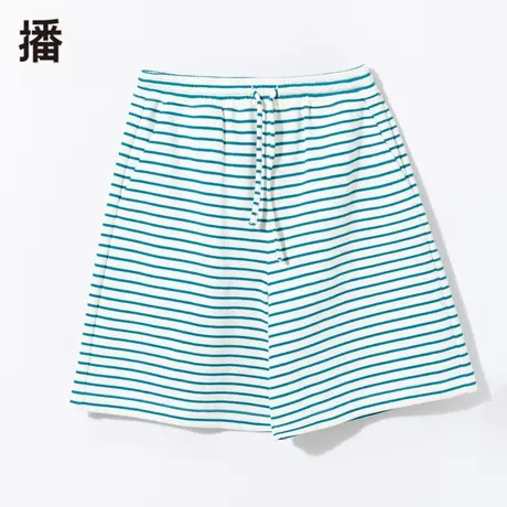 播短裤女2023秋季新款通勤气质松紧腰条纹休闲裤阔腿裤专柜正品商品大图