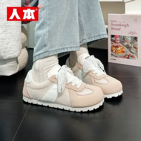 人本芭蕾德训鞋女2025夏季新款复古小众网面运动休闲百搭板鞋图片