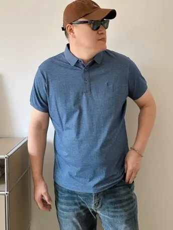 DAEVU夏季新款欧美休闲潮胖子加肥加大码男士短袖POLO衫翻领T恤商品大图