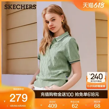Skechers斯凯奇2025夏季新款女士短袖上衣时尚POLO衫休闲运动风商品大图