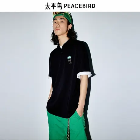 【商场同款】太平鸟男装 潮流背后大印花短袖Polo衫男B2DBD2414图片