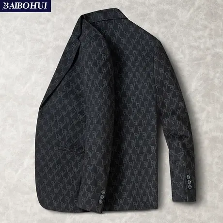 灯芯绒西装外套男士商务时尚春秋冬季新款中年人修身休闲西服上衣商品大图