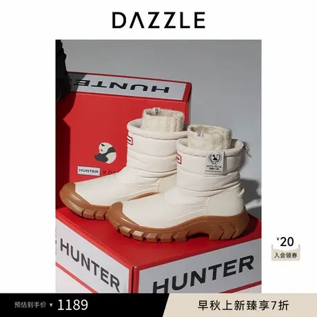 DAZZLE地素 中筒靴2024冬季新款熊猫系列联名雪地靴商品大图