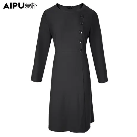 爱朴【直播专享】大码女装2023秋冬新款简约法式高端连衣裙商品大图