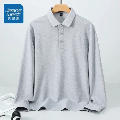 LBE真维斯男装轻商务长袖POLO衫 2025秋季新品 简约翻领休闲上衣商品大图