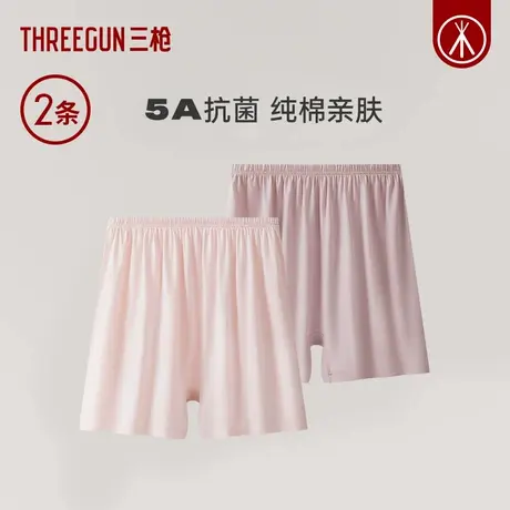 [2条]三枪纯棉大码内裤女5A抗菌宽松二合一安全裤透气平角裤四角商品大图